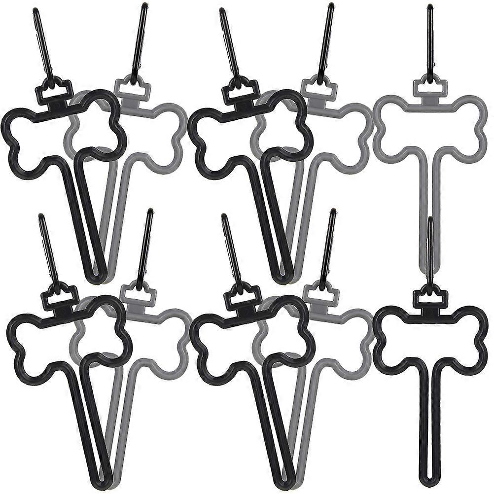 Dog Waste Bag Holder Fixing Clip 10Pcs Assorted Color for Dog Owners Outdoor Use Hands-free Carrying