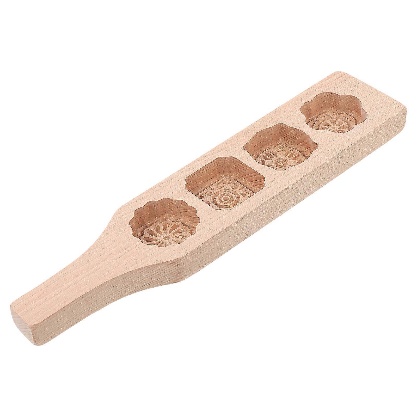 Synthetic Material Moon Cake Mold for Kitchen Use Light Yellow 6 Inches