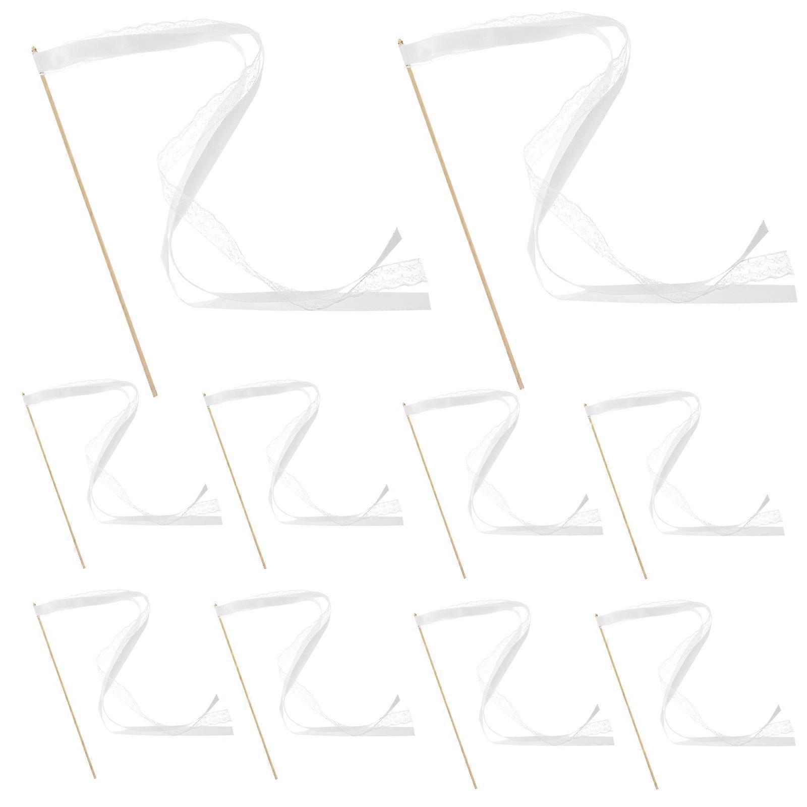Fairy Wands for Wedding Send Off Ideas with Ribbon Sticks for Cosplay Use White Color