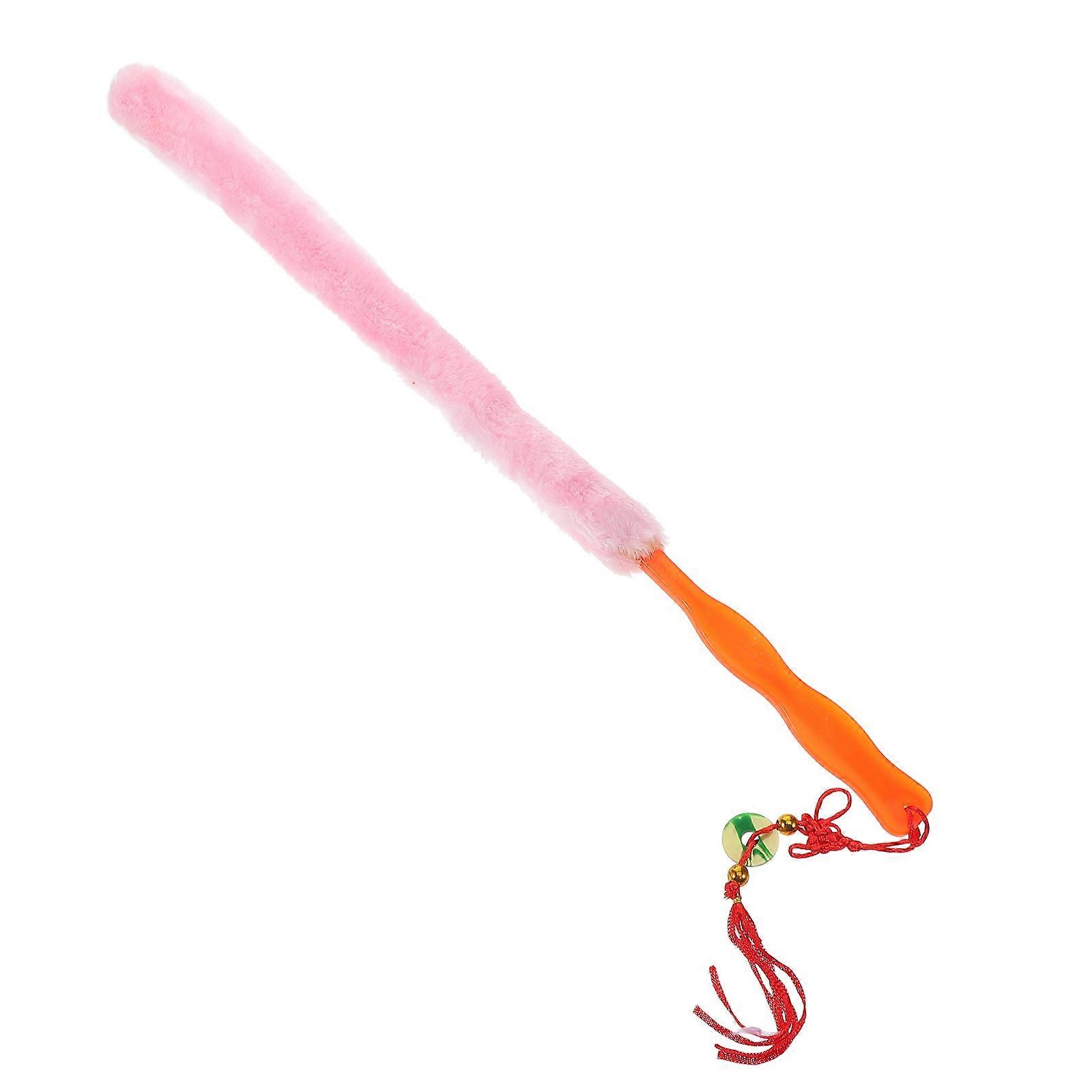 Zithers Cleaning Brush with Soft Rabbit for Chinese Instruments Maintenance Pink Plastic Handle Lightweight Portable