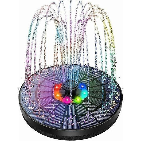 نافورة شمسية LED خارجية 3.5 واط مع أضواء ملونة وبطارية ، 7 فوهات للبركة ، حمام الطيور ، حوض السمك ، الحديقة