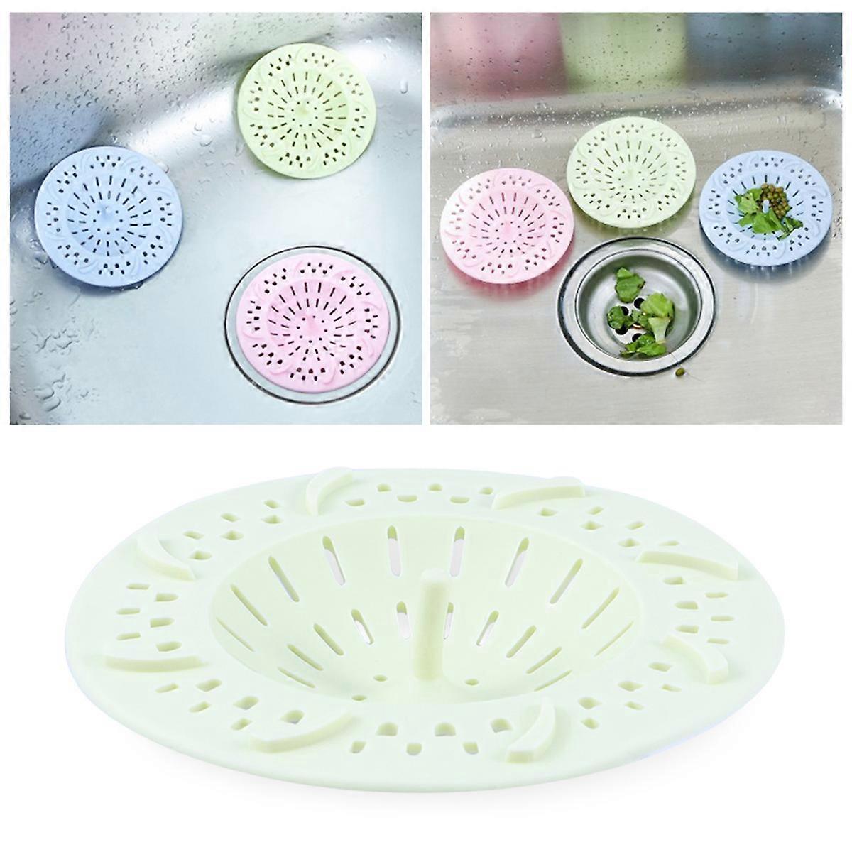 Kitchen Sink Sewer Filter Anti-Clogging Odor Prevention For Toilet Use Green 9.80x9.80x2.00cm 1Pack
