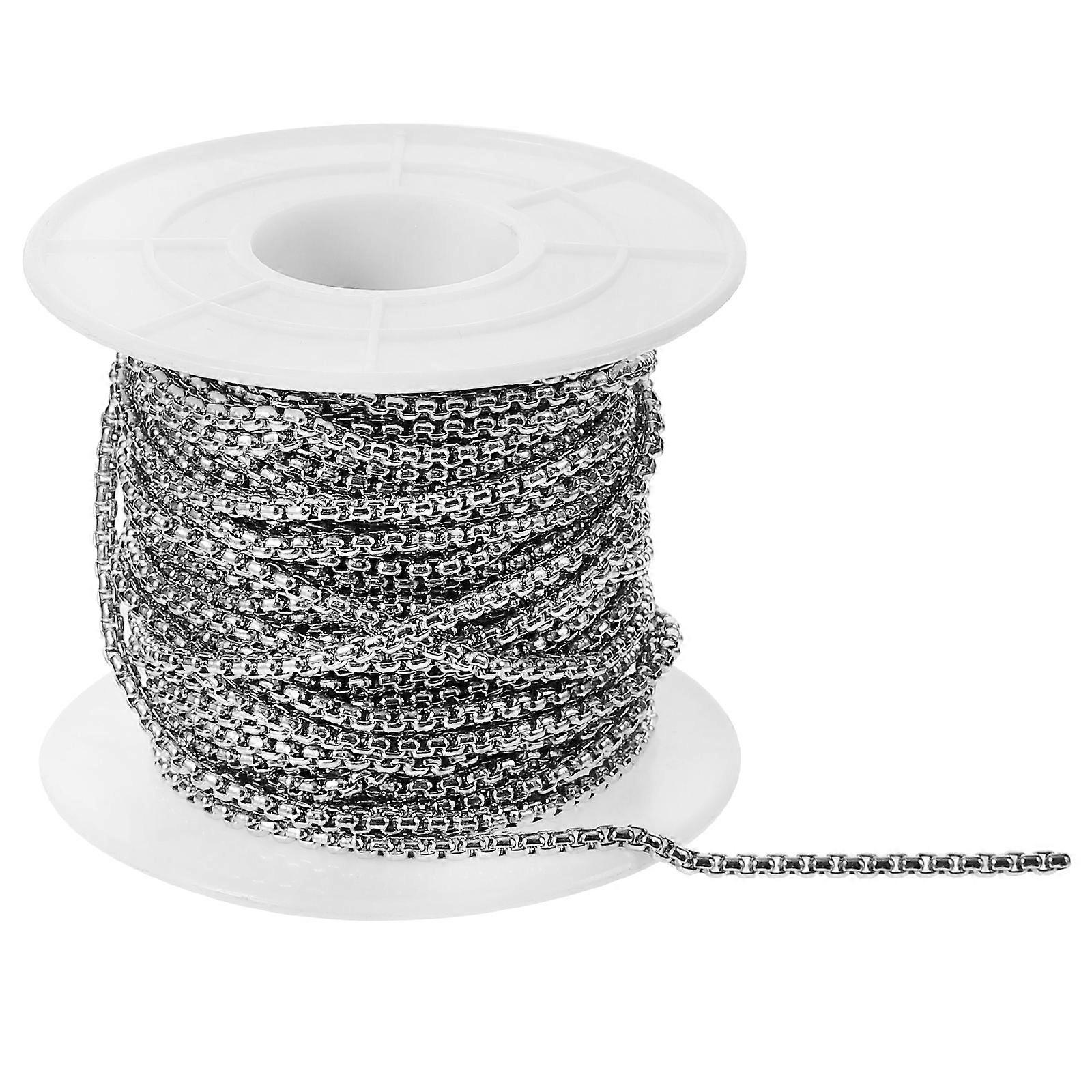 Stainless Steel Chain 1 Roll Adjustable Length For Ceiling Fan Chain And Dog Tag Chain 10 Yards Of Smooth Surface Bead Chain