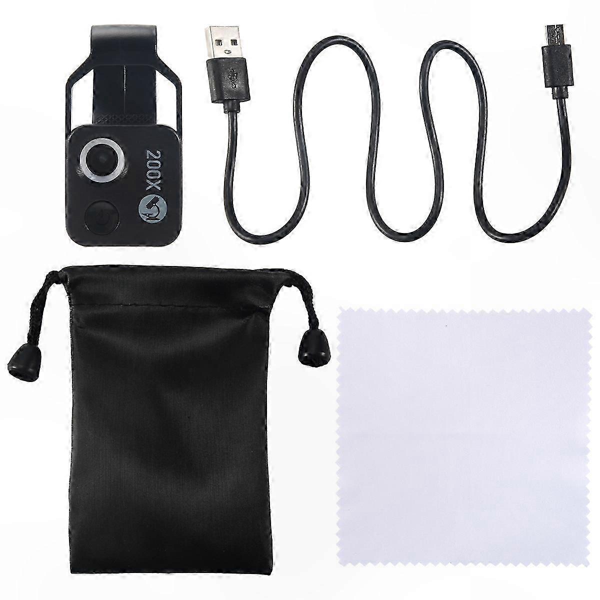 Portable Microscope with Universal Clip and LED Light for Smartphone Window Use