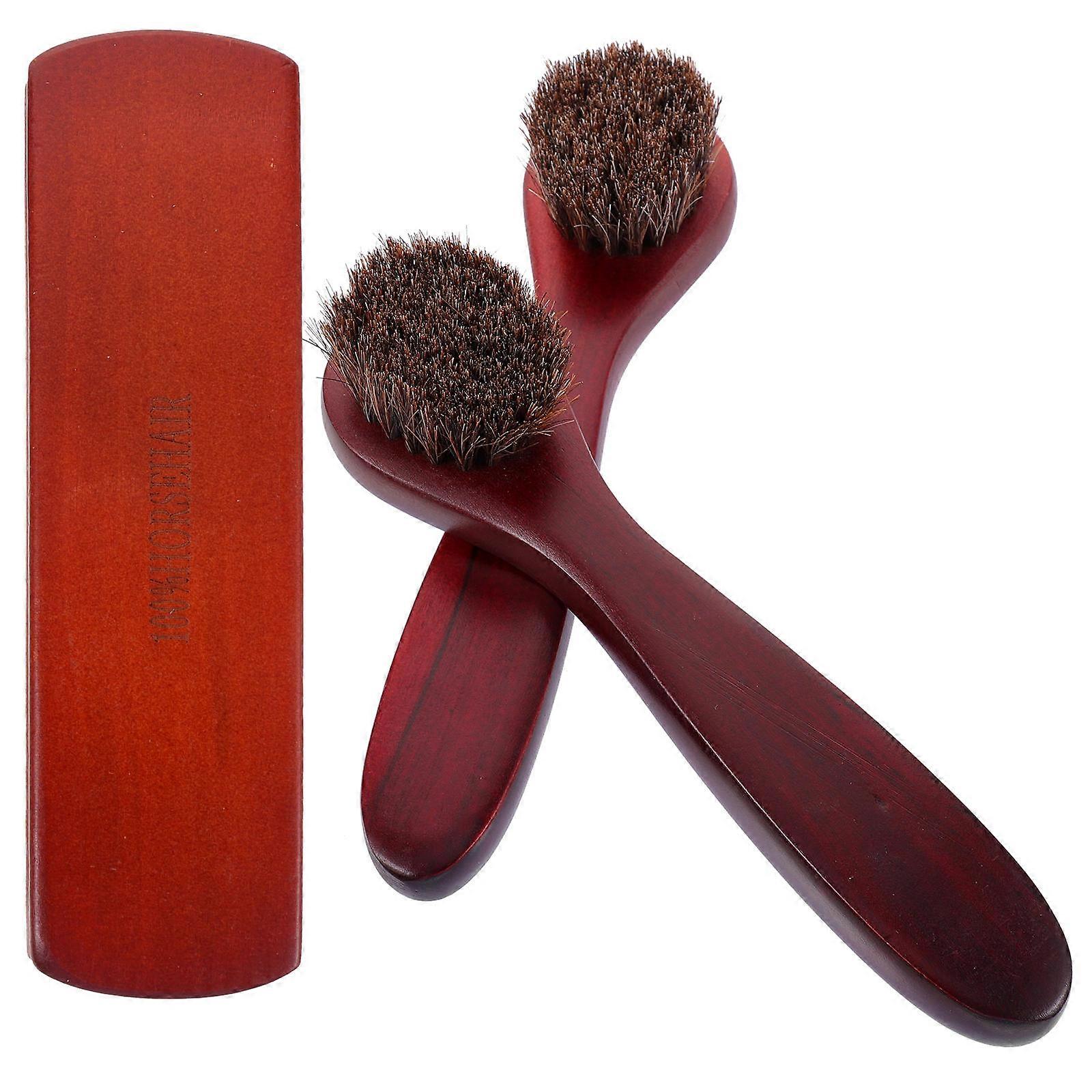 Multi-purpose Horsehair Brush Kit For Shoe Care And Maintenance With Professional Design 3Pcs