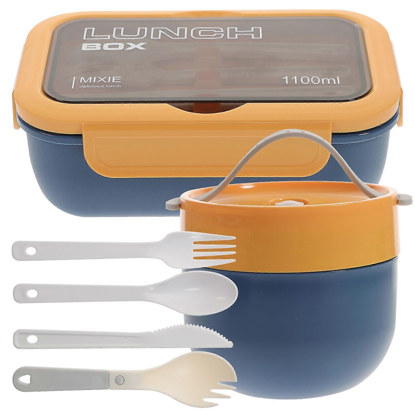 Blue PP Material Adult with Soup Cup Set for Home Use and Easy Carrying 2 Compartment