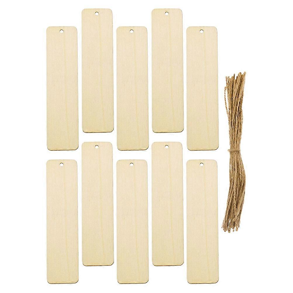 Unfinished Wooden Rectangle Bookmarks For Creative DIY Projects 12.00X3.20X0.20CM Set Of 10Pcs