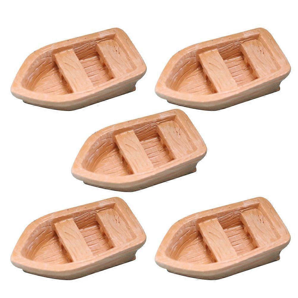 Realistic Design Mini Figurine Boat Decor For Indoor Use Ornament Lovers 5Set