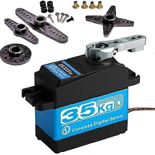 1 pz 35kg Servomotore Coreless ad Alta Coppia Ingranaggio Digitale Impermeabile in Metallo e Servo Ingranaggio In Acciaio Inox per Robotica Fai Da Te