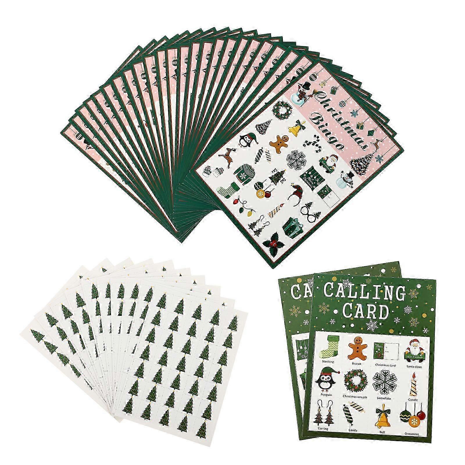 مجموعة من بطاقات البنغو الورقية المحمولة ومثالية لحفلات عيد الميلاد