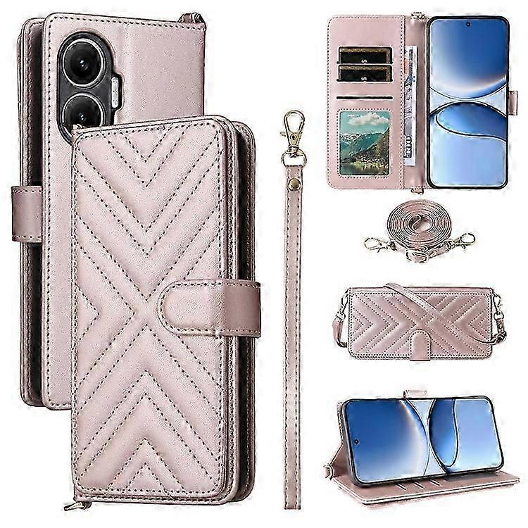 Compatible For Xiaomi Redmi Turbo 4 Pro 5G Case with Shoulder / Wrist Strap Leather Phone Cover Stand Wallet