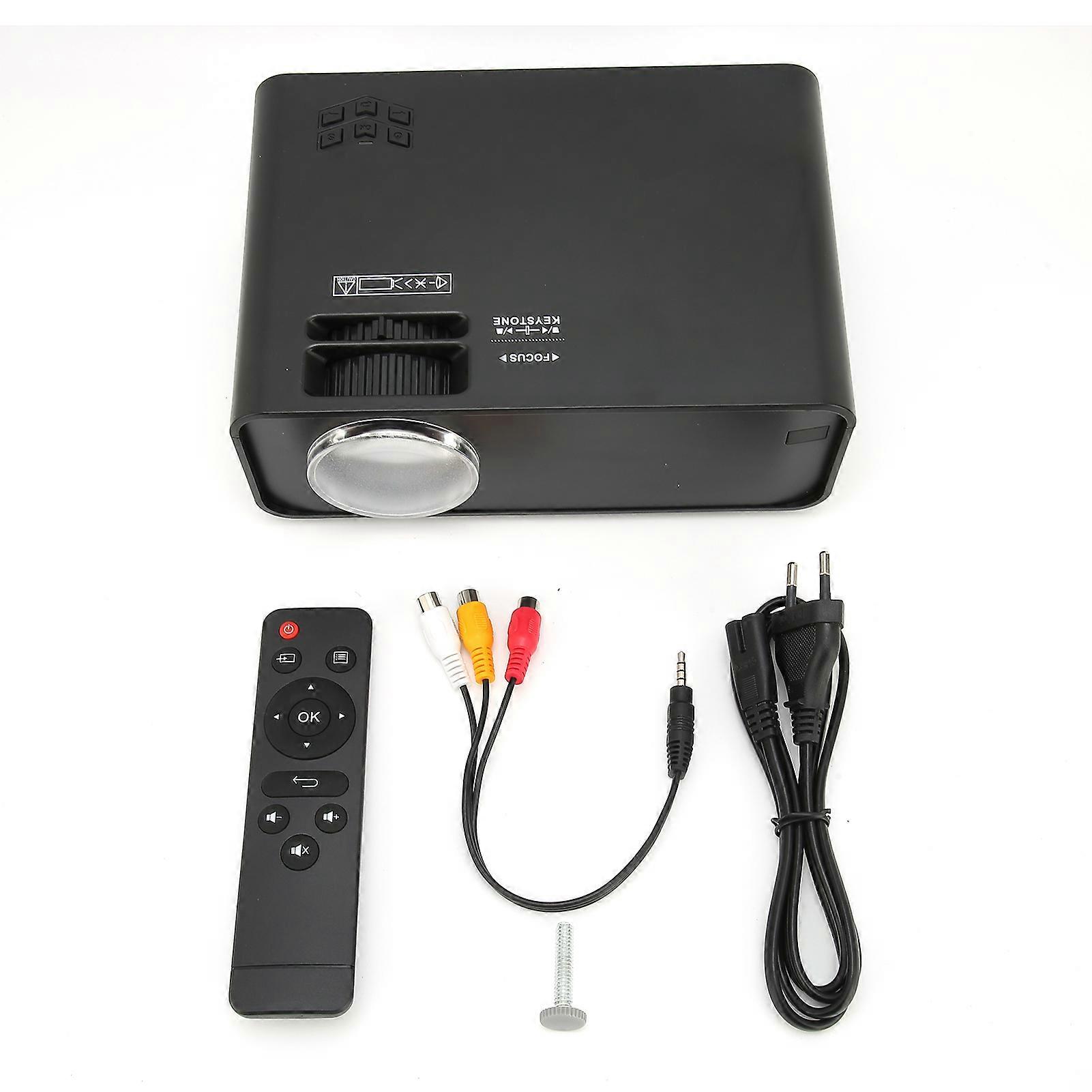 W90 Mini 3D HD Bluetooth WiFi 480P LED for Android Version Projector Black 100V-240V