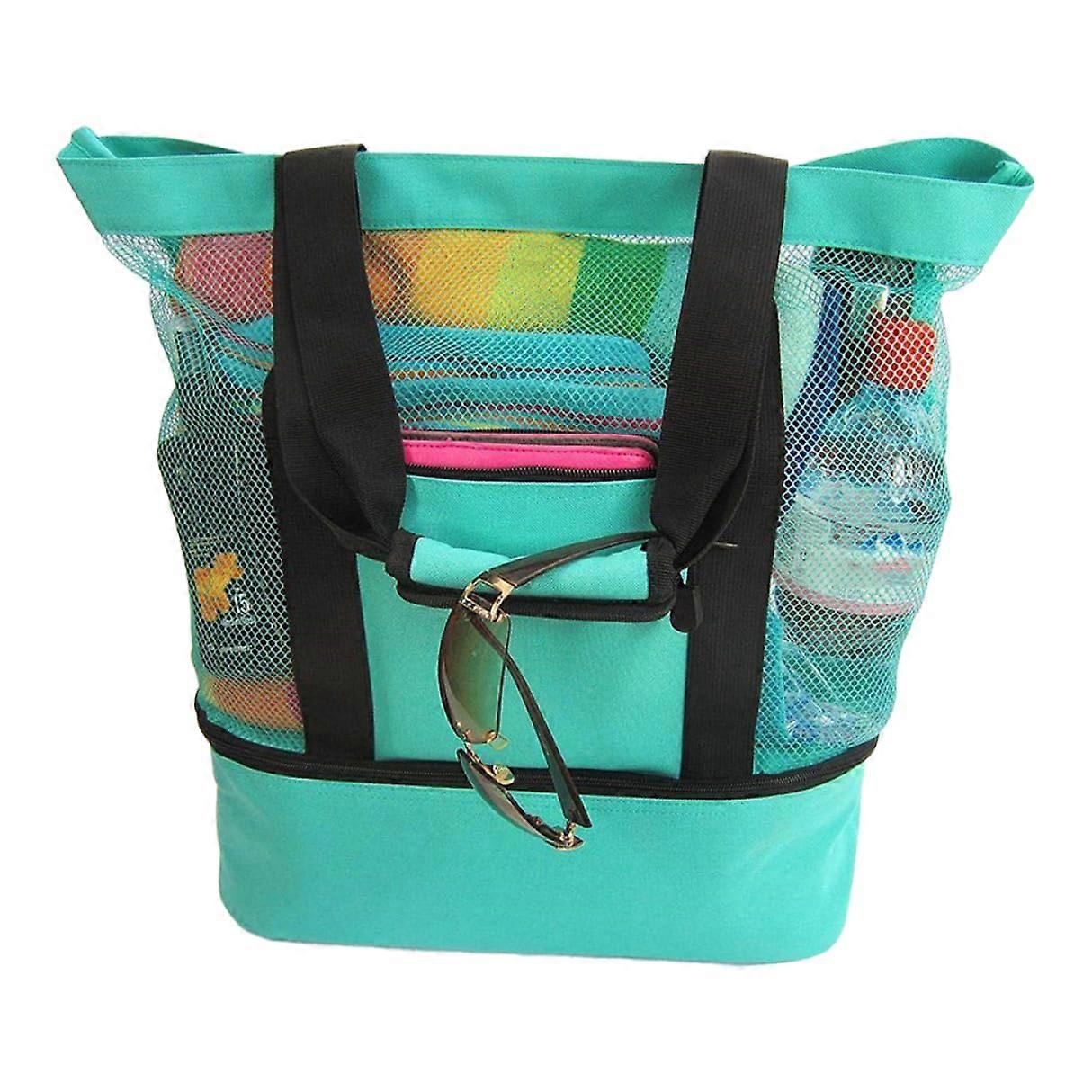 Beach Bag with Removable Cooling Compartments, Stylish Women's Beach and Pool Bag, Green