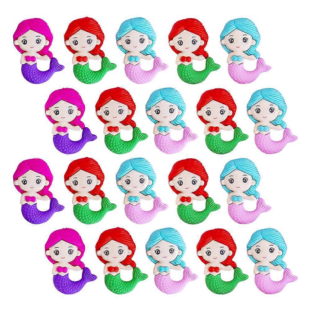 Kids Stationery 48Pcs Assorted Color Mermaid Shaped Erasers For Designers School Use Fun Removing