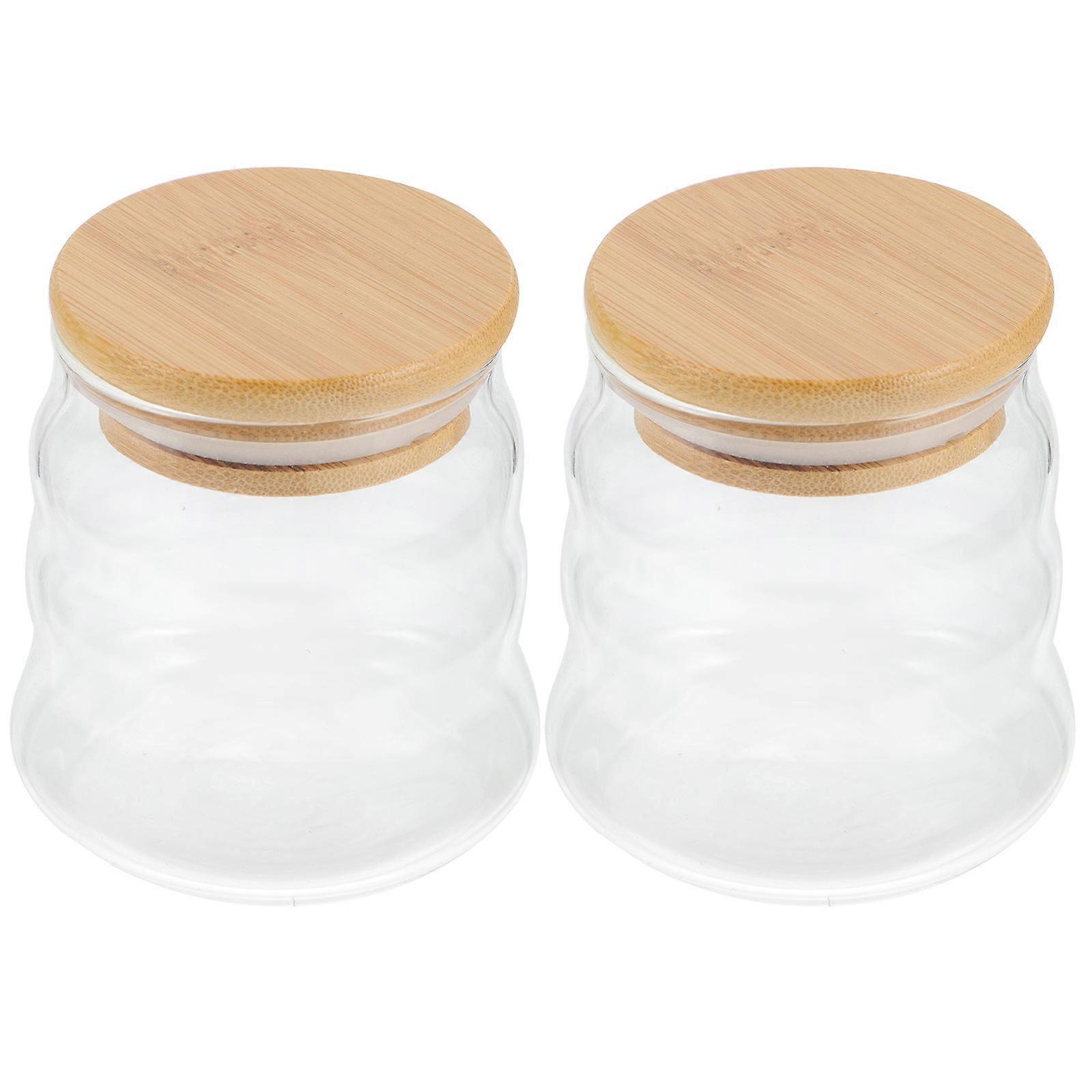 Glass Storage Jars 2Pcs Small Sealing Honey Tea Storage Bottles For Food Storage 8X7.5X7.5CM Moisture-proof