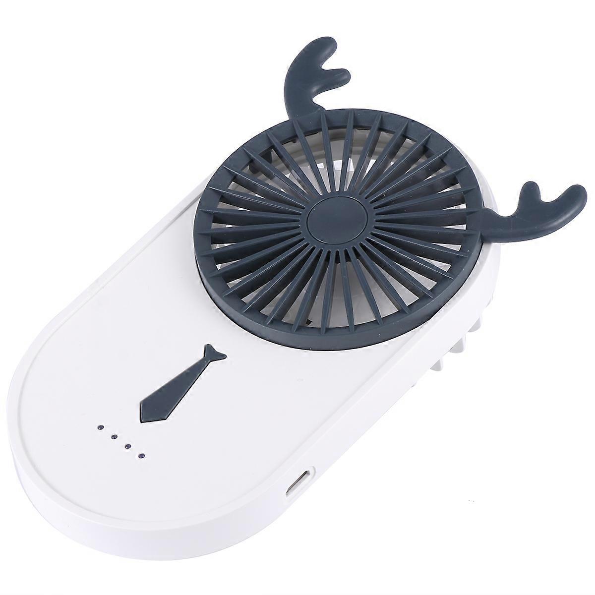USB Charging Small Fan With Antlers Pattern Ideal For Office Use Lightweight Design 1Pack