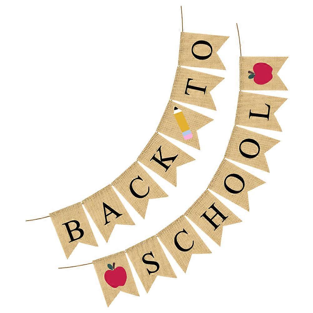 Burlap Classroom Decorations With Swallowtail Flags For Students School Party 18*13 Cm Background Layout Props 1 Set