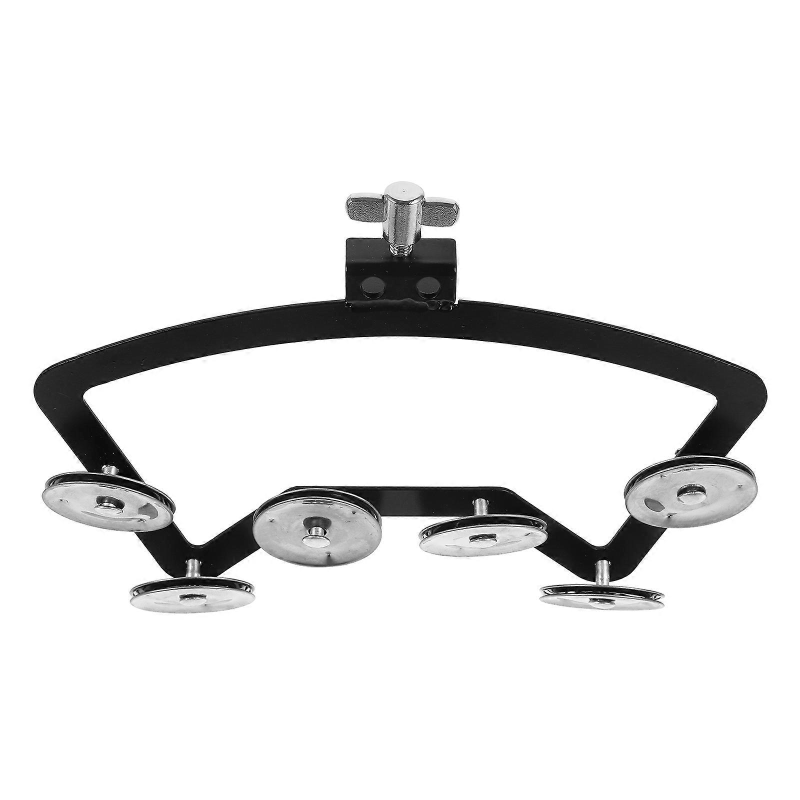 Sturdy Drum Mounting Tambourine with Silver Jingles – Professional Percussion Instrument for Snare Drum, Ideal for Melodious Sound and Live
