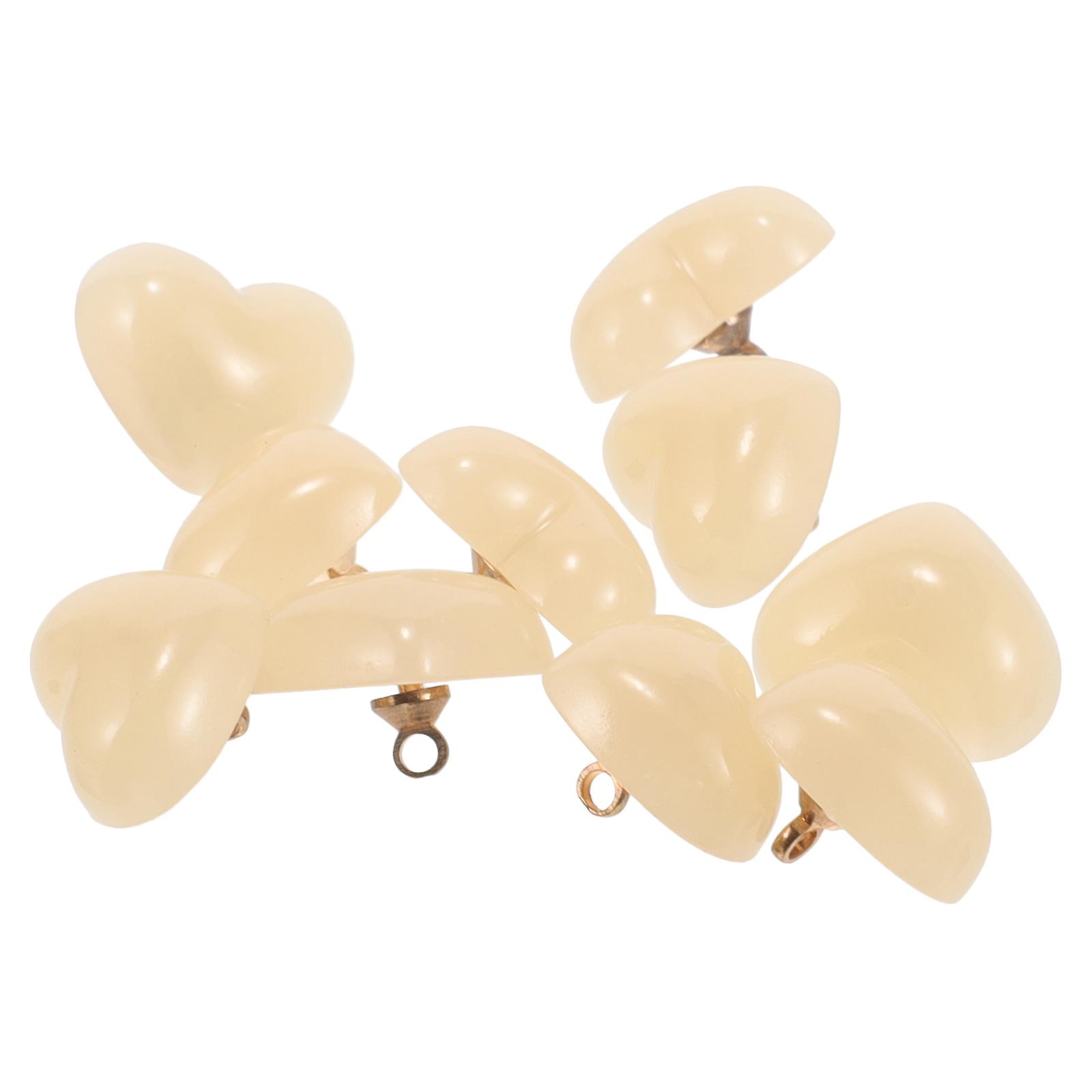 Heart Shape Decorative Buttons 10pcs Jelly Color Craft Buttons for Sewing, Clothing, Shirts, Sweaters, Jackets, DIY Crafts Projects