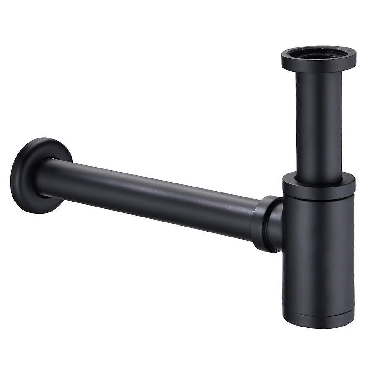 Universal Washbasin Siphon 1924 for Washbasins and Sink Drains with Odor Trap Bottle Siphon in Black