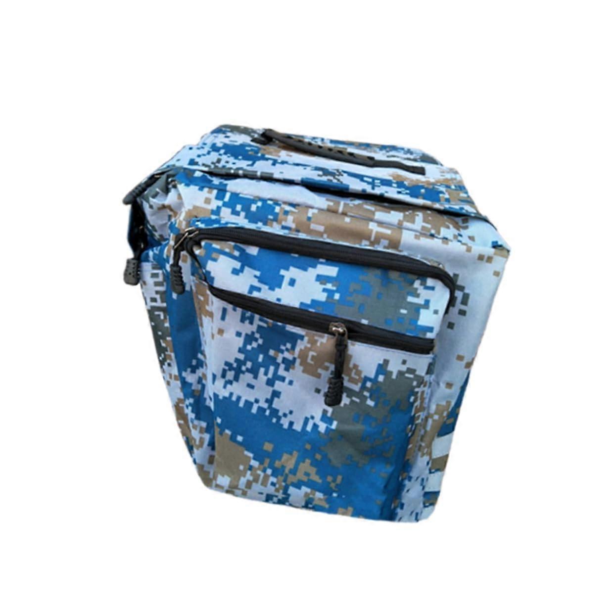 Camouflage Bag With Bicycle Bag Suitcase Carrier Blue