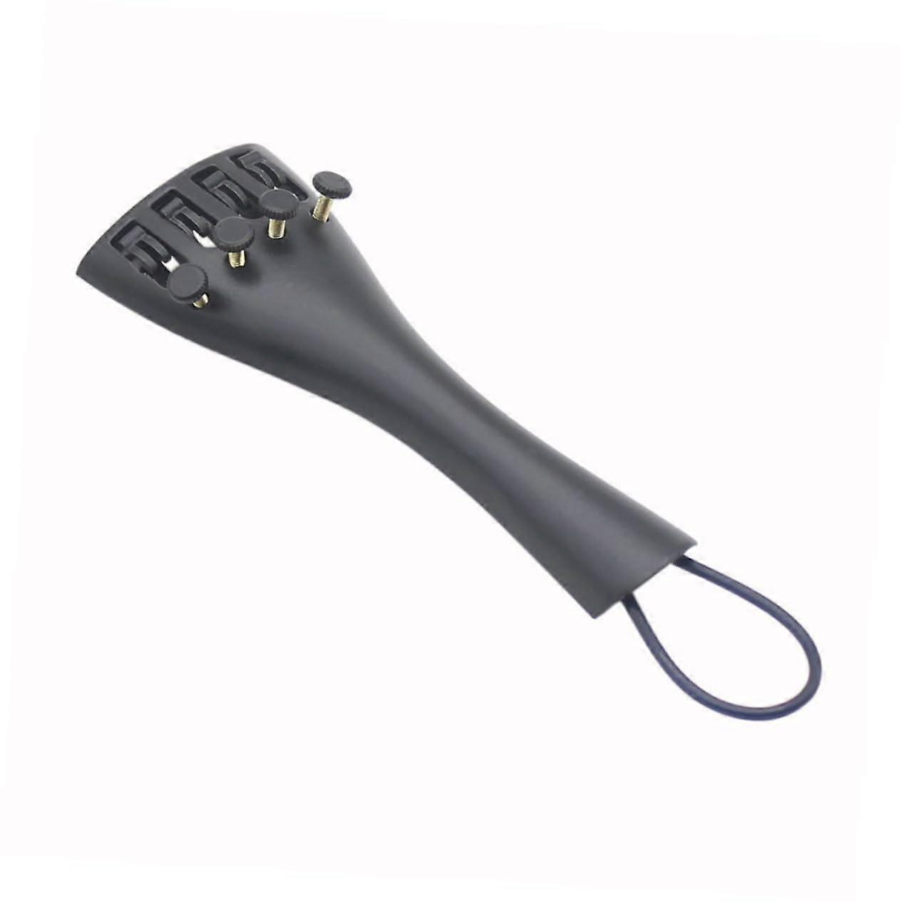 Replacement violin tailpiece made of aluminum alloy with fine tuners for violin installation, maintenance, and tuning.