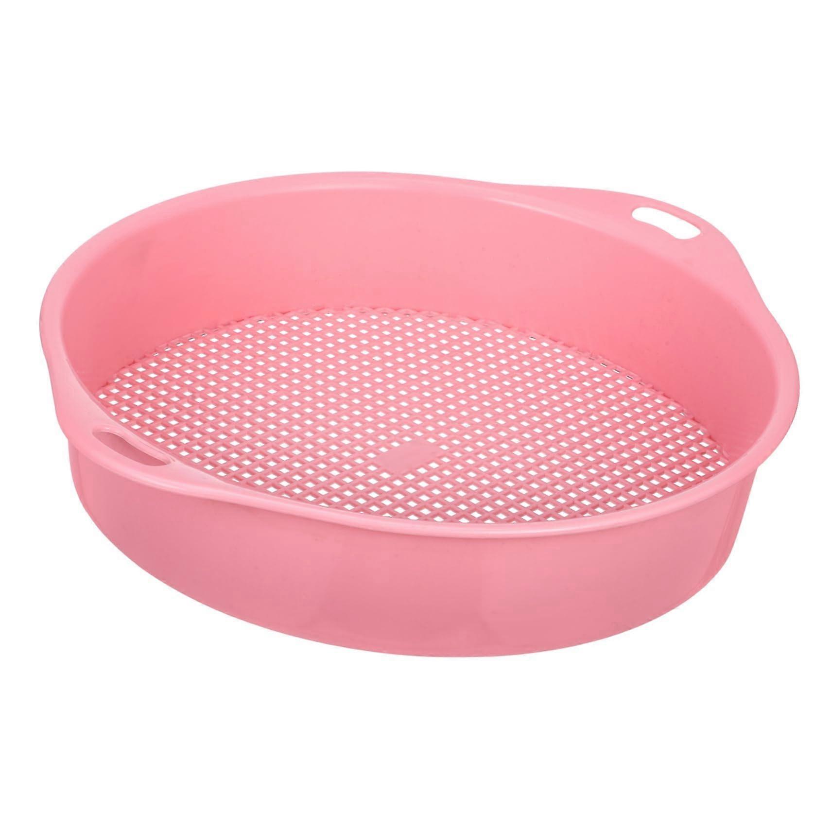 Soil Sieve for Gardening, Manual Soil Sieve, Mesh Sieve for Soil Sifting, Easy to Use and Maintain, Pink