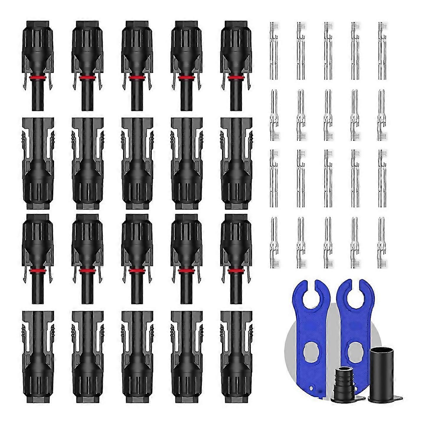 For 10 pairs solar connector 20pcs solar panel cable connectors adapter
