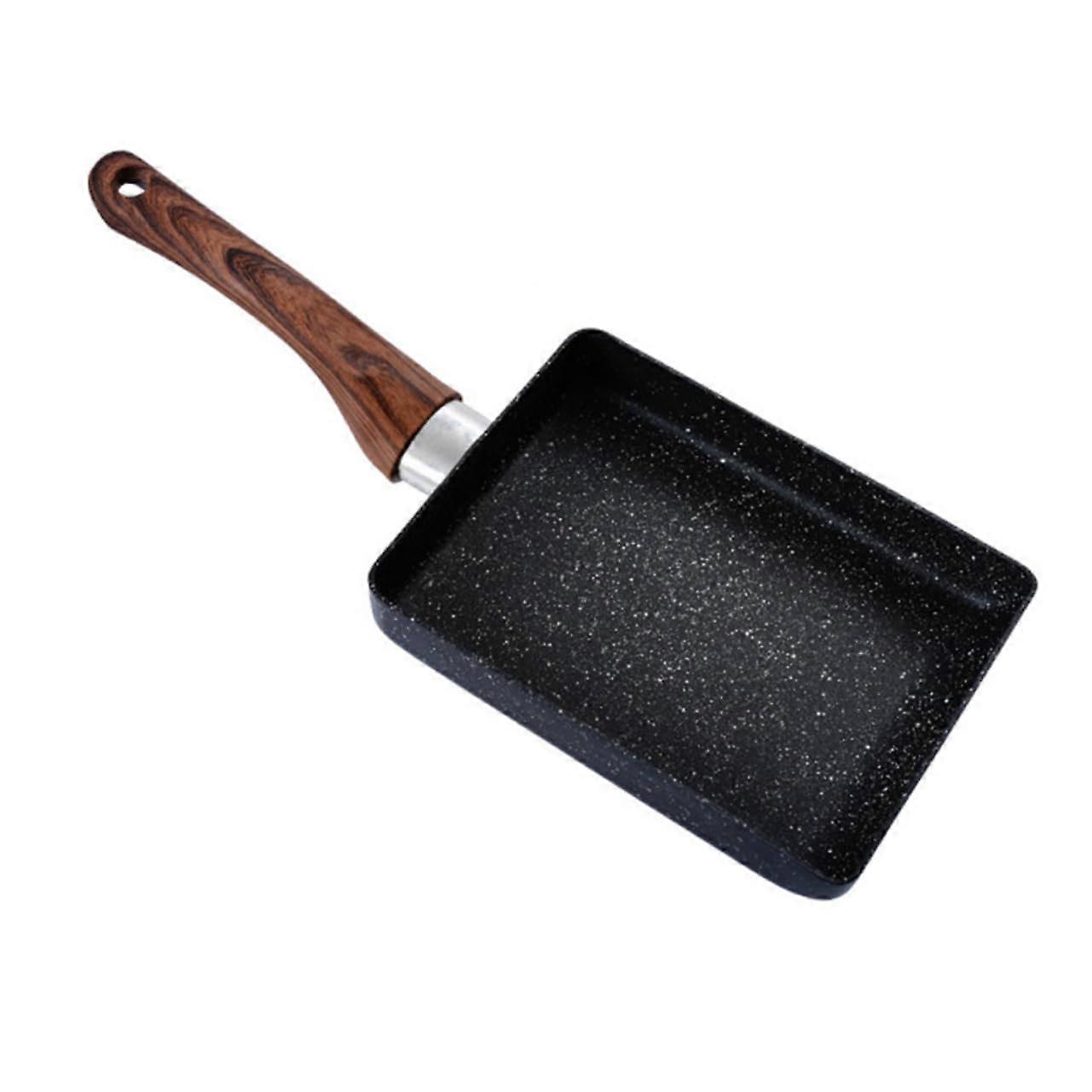 1Pc Non Stick Omelette Pan Square Skillet with Handle Ergonomic Design for Even Heating for Home Cooking Compatible with Induction Cookers