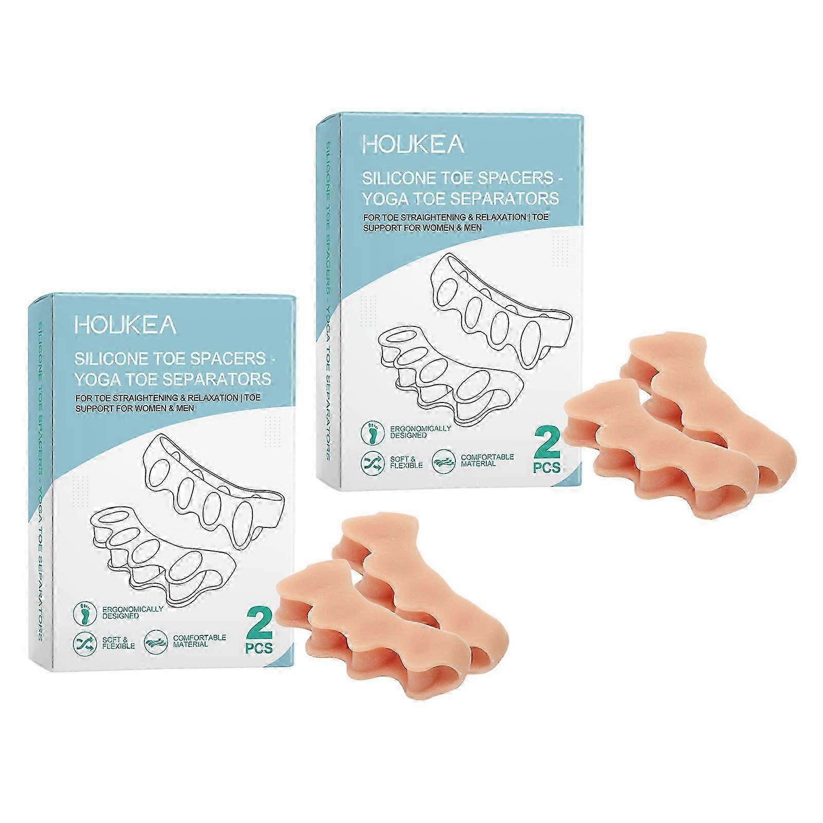 Silicone Toe Spacers - Yoga Toe Separators for Correctting Overlapping Toes, Bunions, Hammer Toe, Toe Support for Women Men
