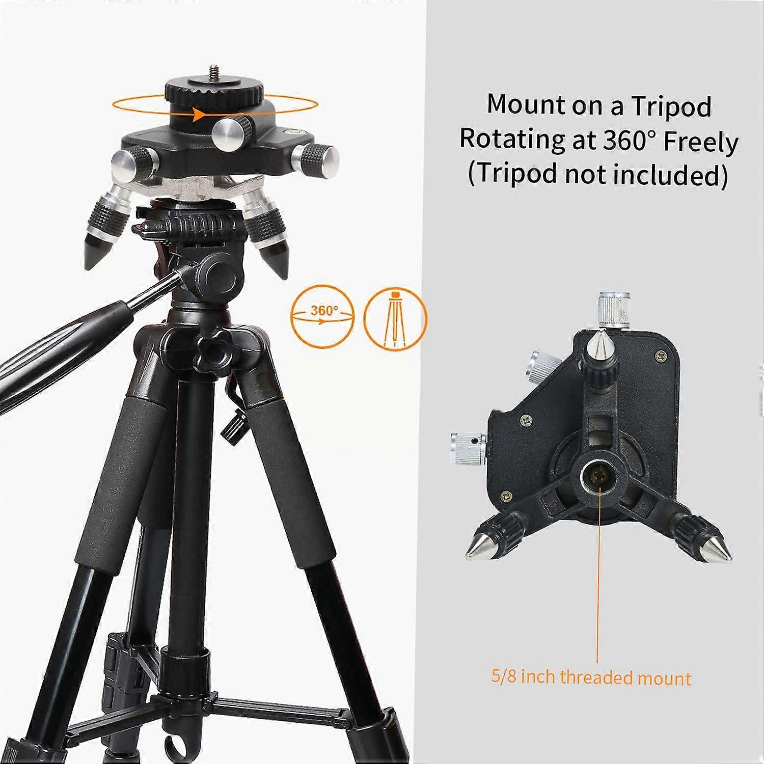 Level Meter Bracket Level Support Demarcation Device Holder Horizontal and Vertical Calibration Tool Automatic Calibration Pivoting Base Black