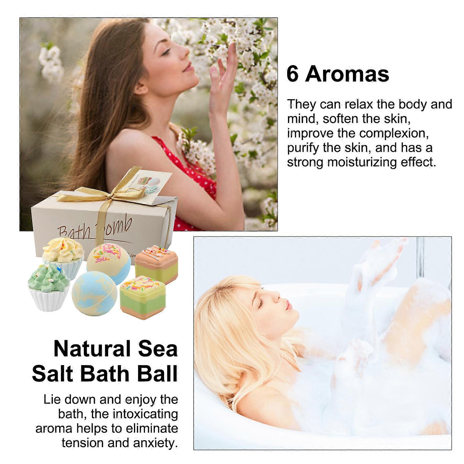 Bath Bombs Gift Set 6PCS Natural Bath Salt Ball Set Organic Bubbles for Bath Relaxing