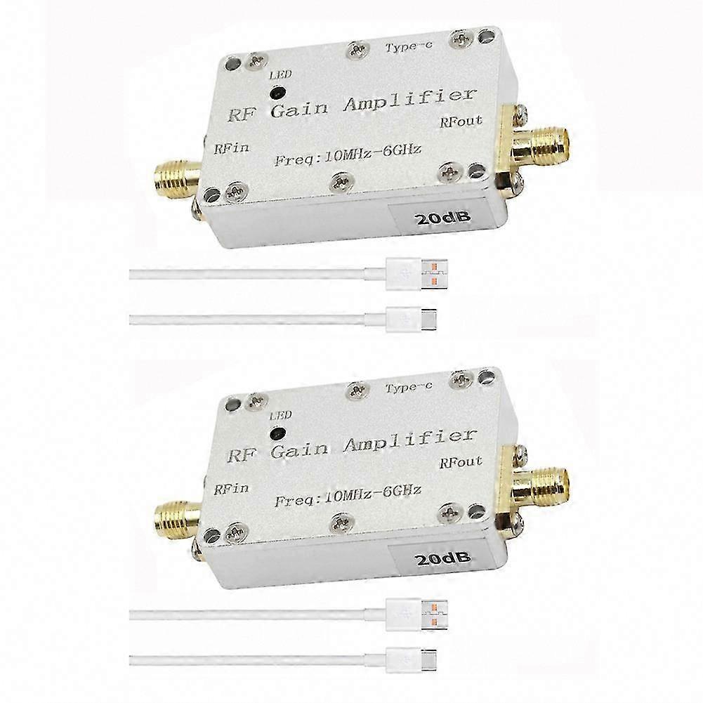 2Pcs 10M-6GHz RF Power Amplifier 20dB Gain High Flatness for 433M 1.2G 1.5G 2.4G 5.8G Signal Receiver Drive