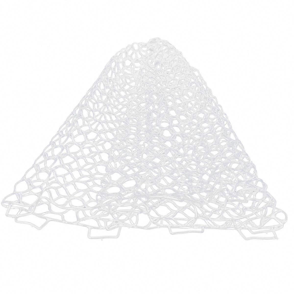 Collapsible Fishing Net with Wear-Resistant Rubber Mesh for Easy Fish Catch - 55cm White Dip Net