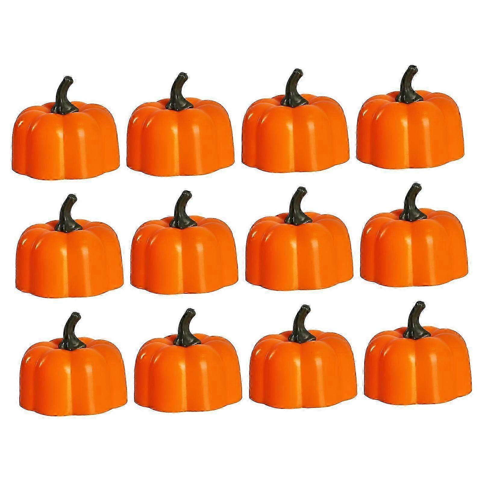 12pcs Halloween Theme Pumpkin Tealight Candles