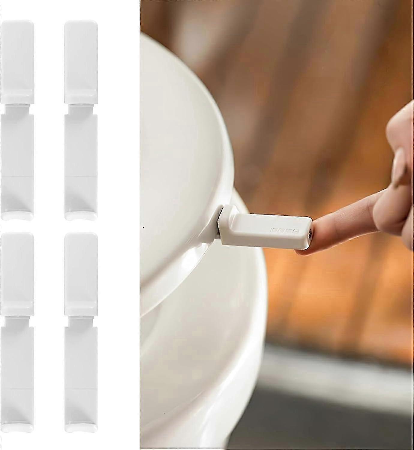 4 Pcs Telescopic Toilet Lid Lifter Handle, White Bathroom Accessories Avoid Touching