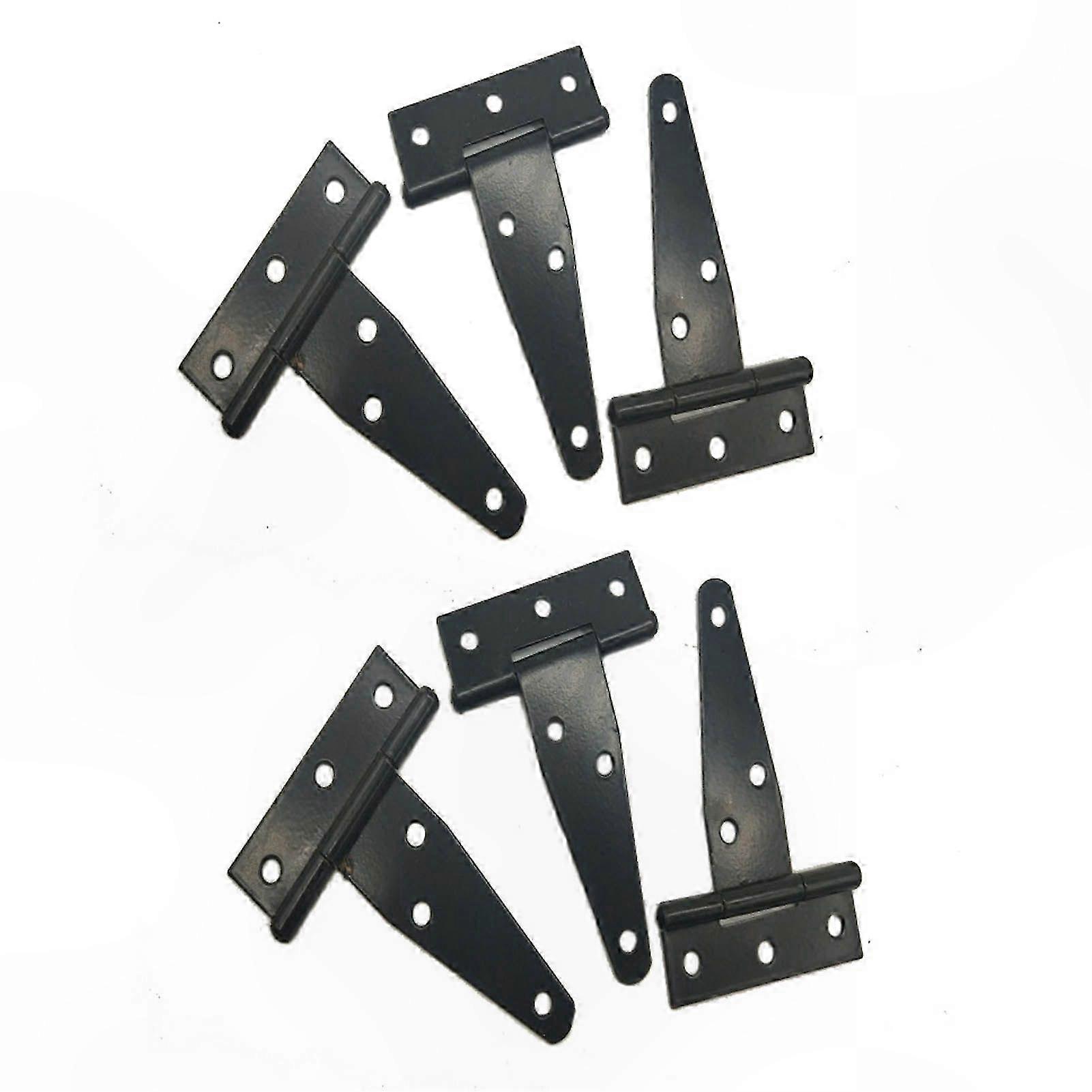 6 Pack 7.9" Galvanized T-Hinges Slotted Triangular Door Hinges Replacement Hardware