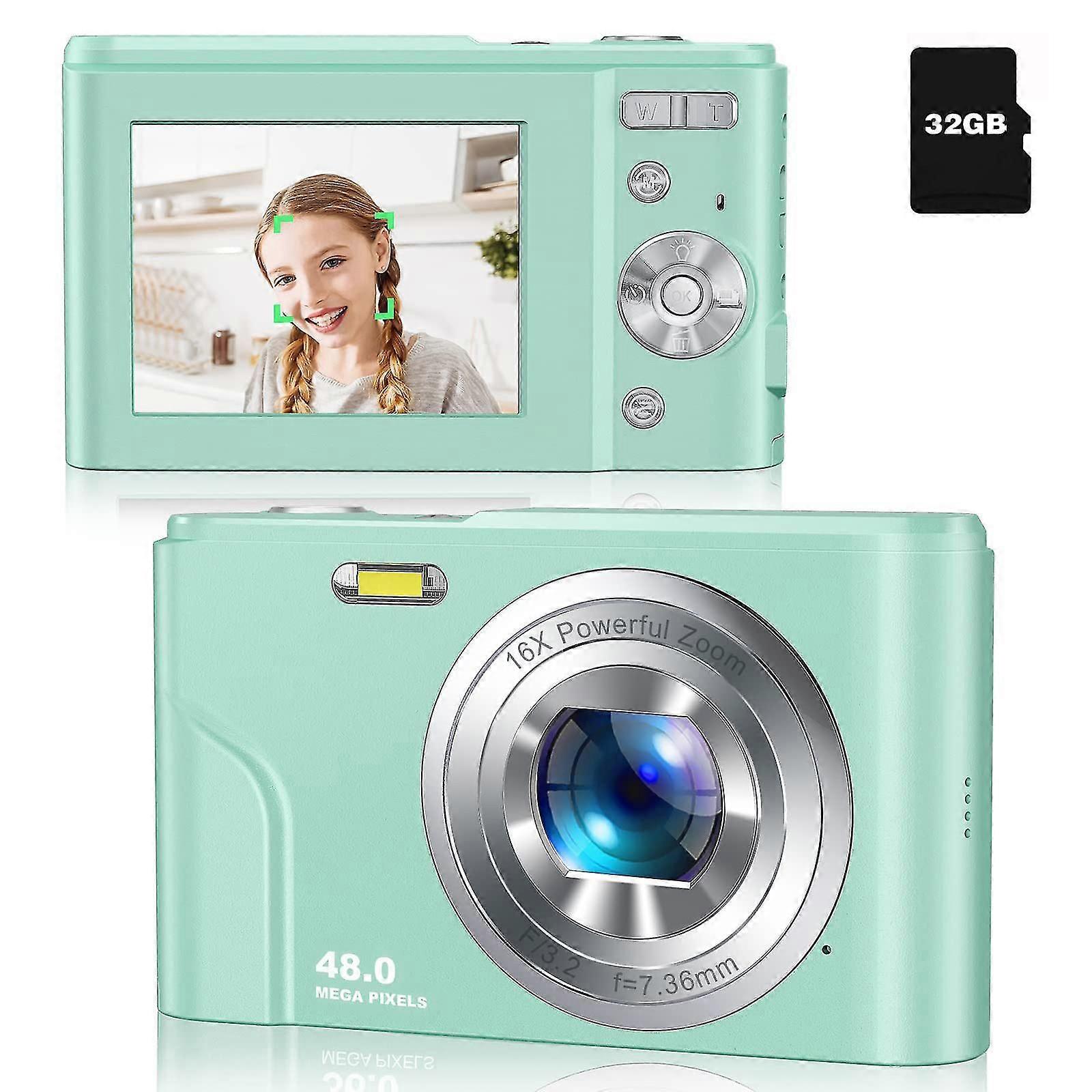 Digital camera with 48 MP, HD 1080p and 16x Zoom with 32GB card