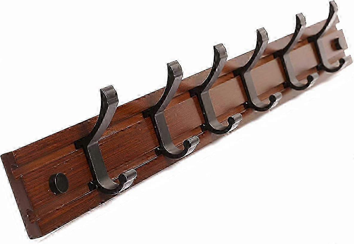 Creative Retro Movable Wooden Coat Hook Rack for Hallway Storage & Display