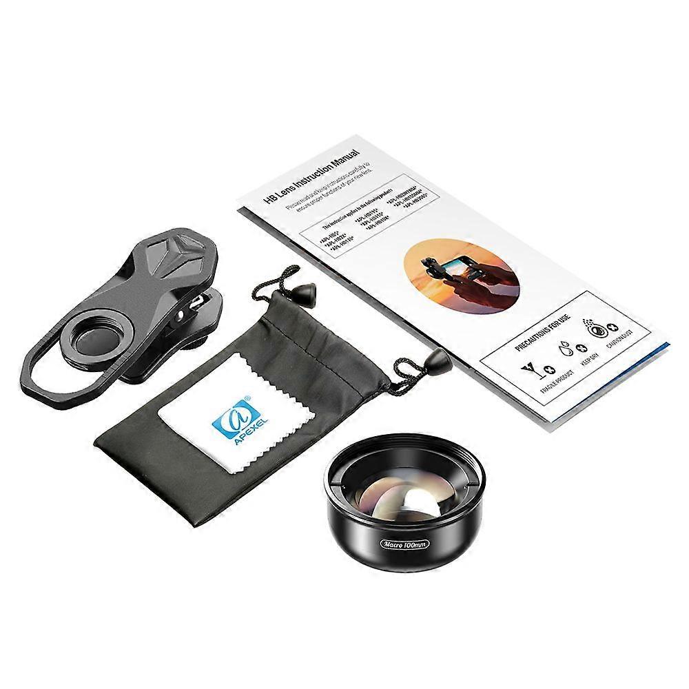 APEXEL APL-HB100mm Universal Smartphone Macro Lens 4K HD Phone Camera Lens No Distortion Blurry Background Compatible with iPhone 11/XS/XS Max/XR/X/8/