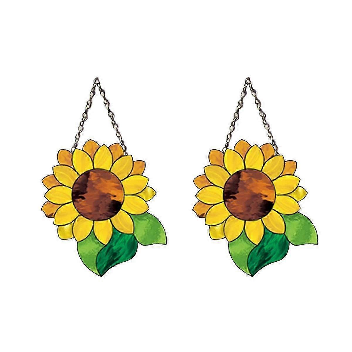 Sunflower Window Hangings, Acrylic Window Hangings, Sunflower Stained Window Hangings, Suncatchers for Hanging