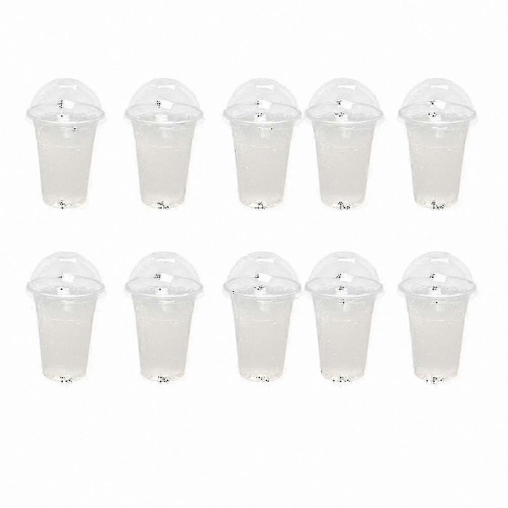 100 Count 500ml Clear Plastic Cups with Dome Lids and Hole, Ideal for Tea, Juice, and Milk Tea Beverages