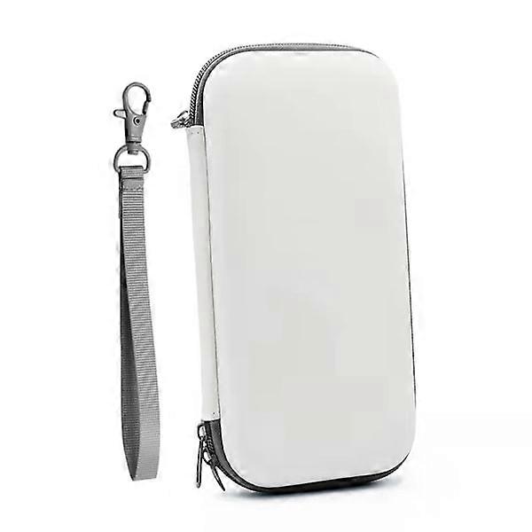 Handheld Game Console Storage Bag Gray Portable EVA PU Protective Carrying Case with Tempered Glass