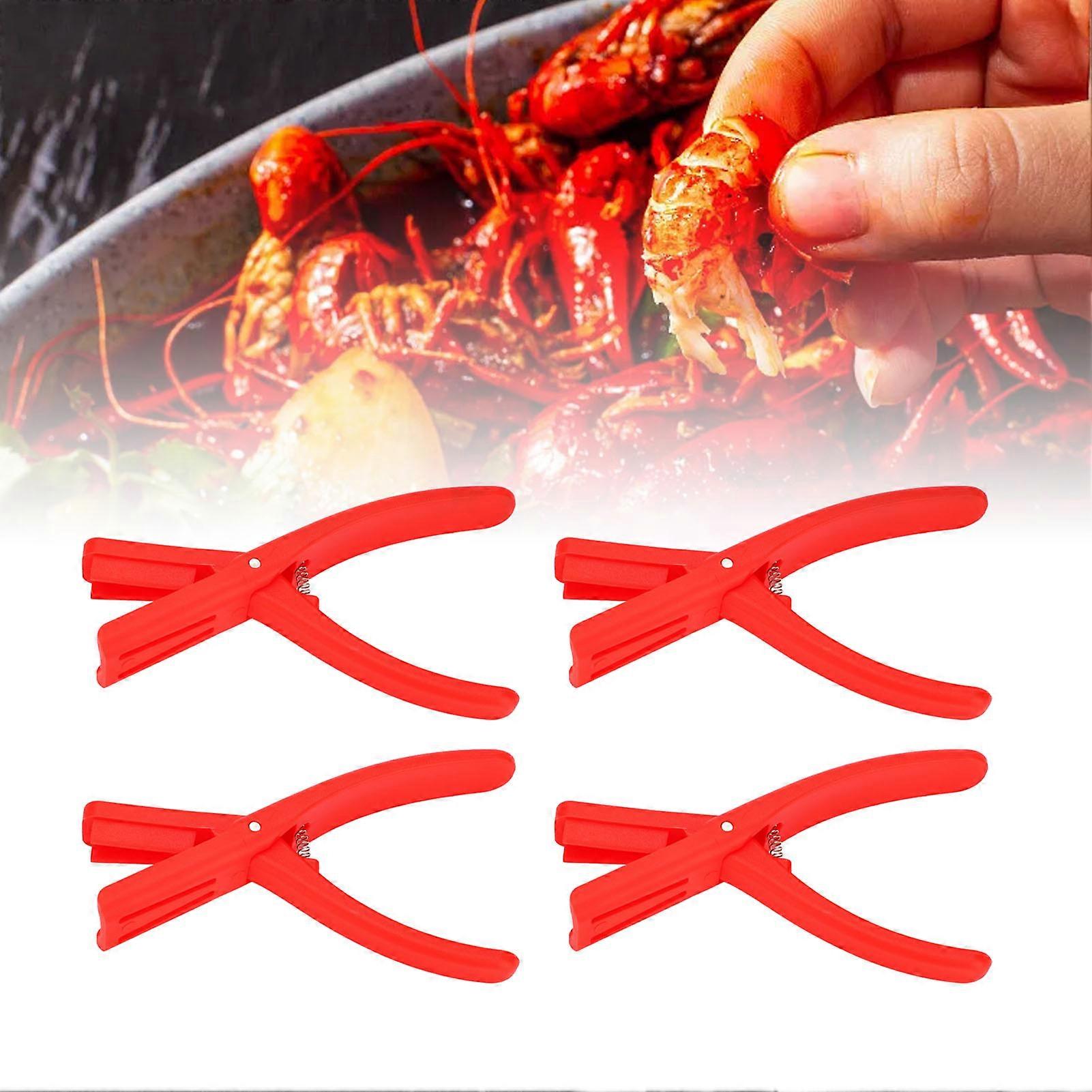 4Pcs Red Crawfish Peeler Tool 15x9cm Plastic Seafood Sheller