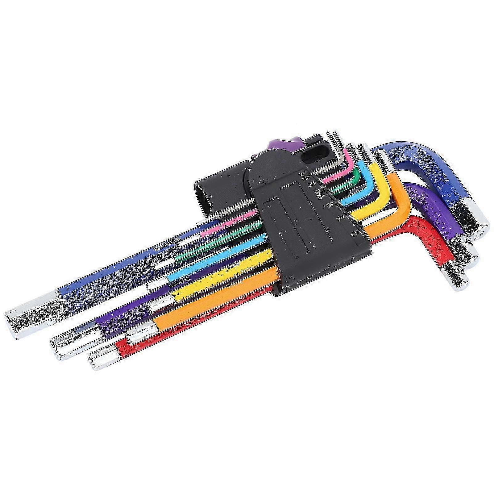 9-Piece Colourful Hex Key Wrench Set for Shop and Home Repairs - Durable Allen Keys in Multiple Sizes
