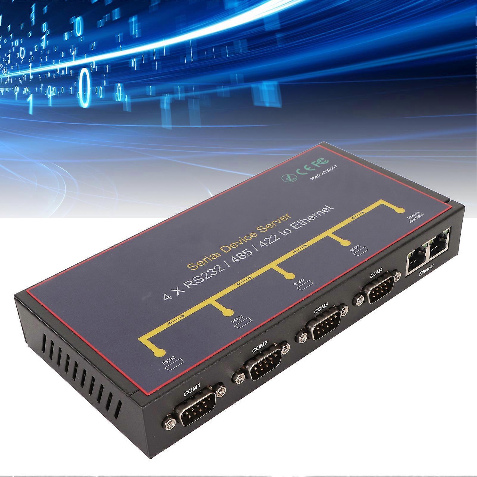 4-Port RS232 RS485 RS422 to Ethernet 10/100Mbps Server Adapter