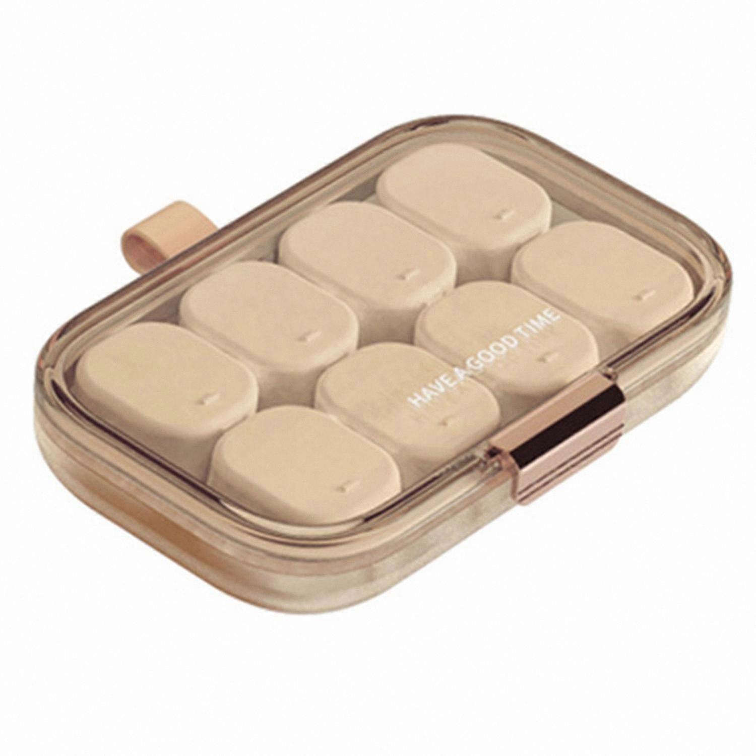 Triple-Daily Pill Box with 21 Food-Grade Compartments, Compact Travel Design and Date Tracking Feature