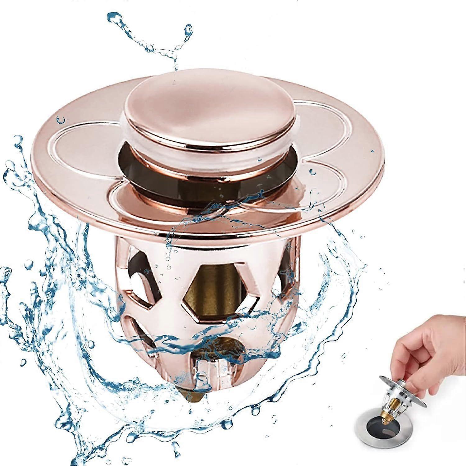 Pop Up drain plug sink universal, 2 pieces sink plug with anti