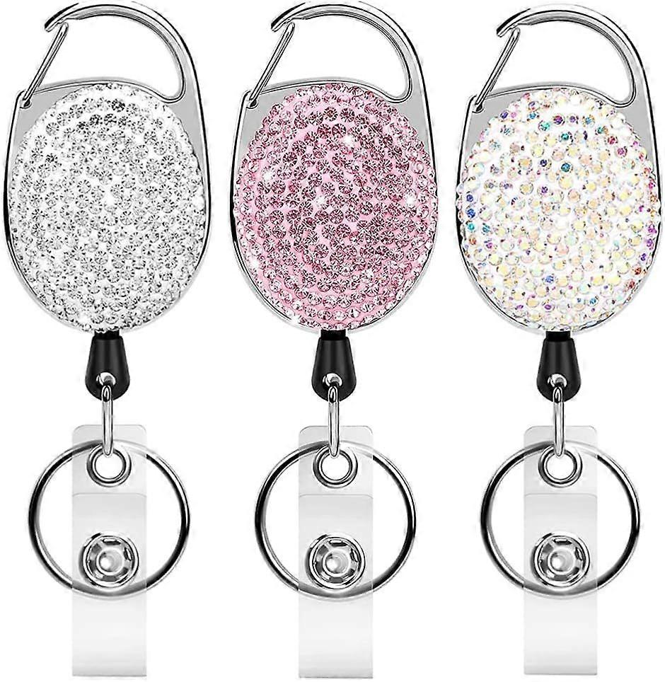 Keyring extendable 3 pieces ID, retractable ID holder