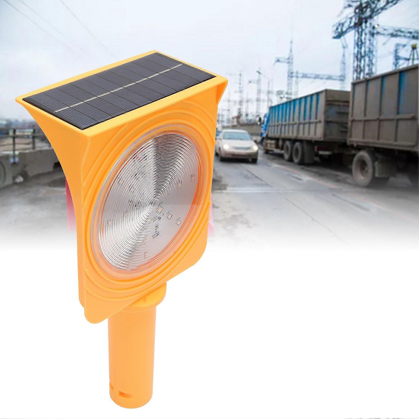 Solar Barrier Warning Light High Brightness Handheld LED Lamp Red Blue Non Synchronous Flashing 